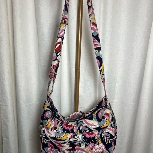 Vera Bradley Vibrant Pink & Yellow Shoulder Bag Adjustable Strap and Wallet - Picture 1 of 8